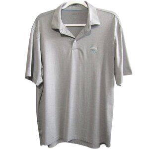 Johnnie O Gray Golf Polo Mens Size L Embroidered Tree SCC Logo Shirt Short Slv